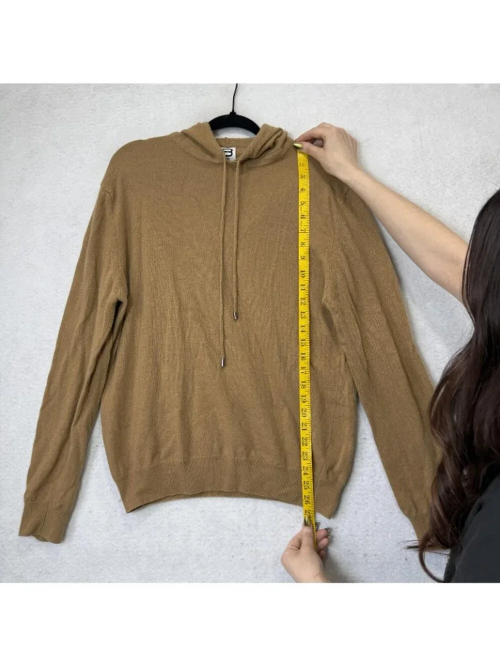 8 By YOOX Sweater Mens Large Brown Cashmere Hooded Knit Pullover Italy